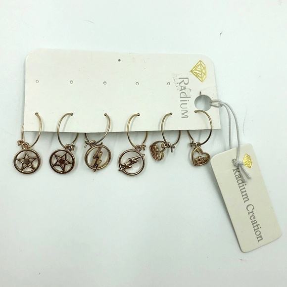 Urban Outfitters Gold Tone Boho Hoop Earrings Lot - Picture 3 of 6